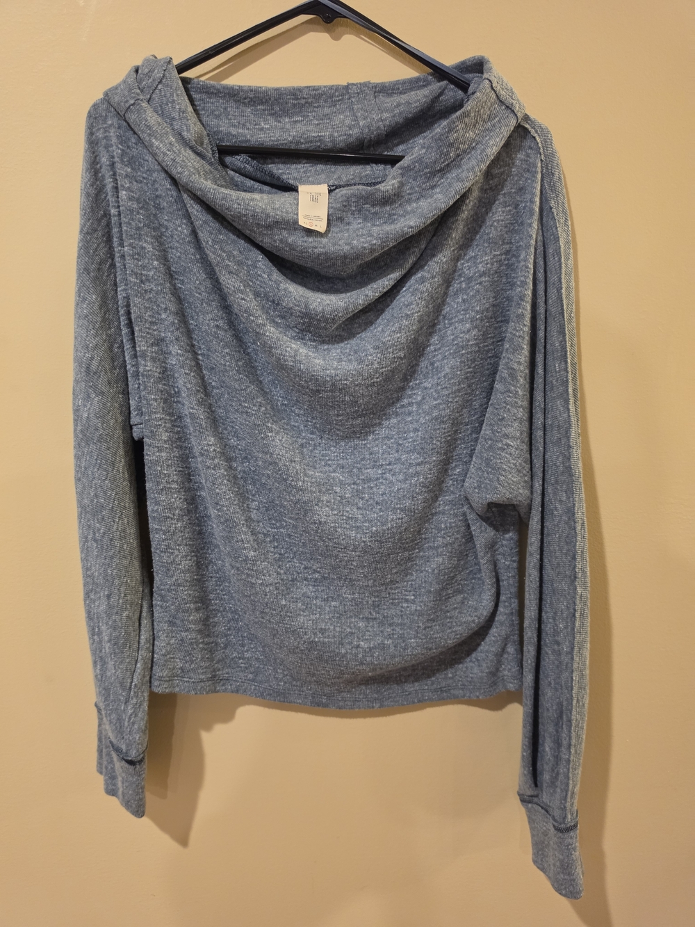 Free People Women’s Skyline Thermal Off-Shoulder Cotton Blend Sweater - Blue